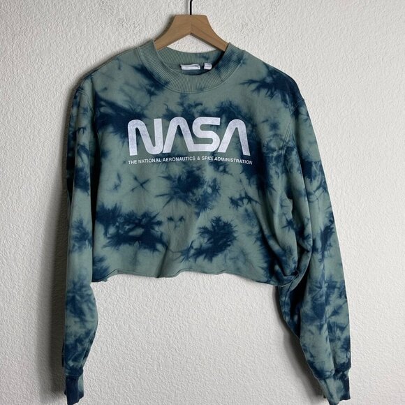 Mighty Fine NASA Tie-Dye Cropped Sweatshirt – Women’s XL - Picture 2 of 10